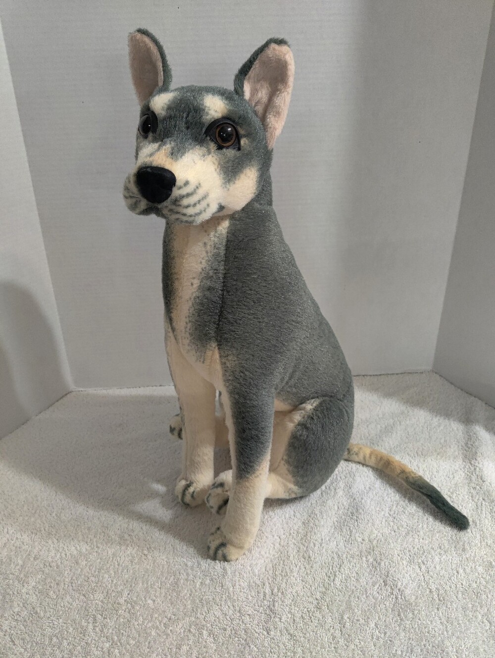 Plush Dog Stuffed Animal. Realistic Sitting Pup From American Furniture